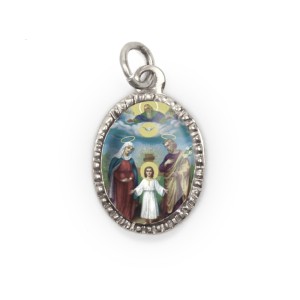 MD103911P10 - Medalha de Alumínio Oval Prata c/ 10un. Sagrada Família - 2X1,3cm