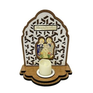 OT204245 - Oratório Sagrada Família c/ Vela de Led - 18,5x16cm