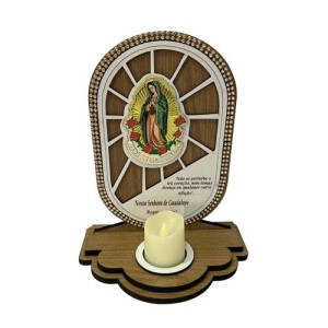 OT204280 - Oratório N. Sra. De Guadalupe c/ Vela de Led - 21x16cm