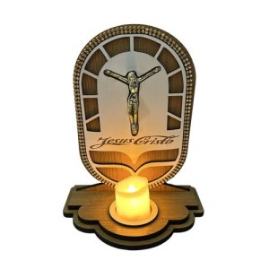 OT204300 - Oratório Jesus Cristo c/ Vela de Led - 21x16cm