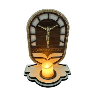 OT204302 - Oratório Jesus Cristo c/ Vela de Led - 21x16cm