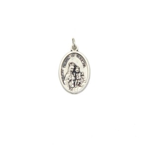 MD1180007P2 - Medalha N. Sra. Do Carmo Italiana Oval Prateada c/ 2un. - 2,5x1,7cm