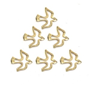 BO48011P6 - Botton Divino Espírito Santo Dourado c/ 6un. - 1,8x1,8cm