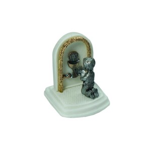 PD112100 - Pedestal Lembrança Primeira Eucaristia Menino - 6x6cm