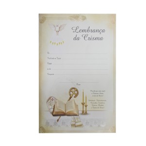 CF34001 - Certificado Lembrança da Crisma - 28x19cm