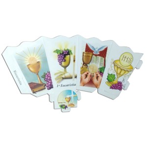 PE112001P12 - Protetor de Vela Primeira Eucaristia c/ 12un. - 20x8cm