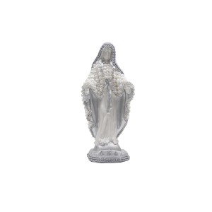 IM52002 - Imagem N. Sra. Das Graças c/ Pérola e Strass Prata - 23x10cm