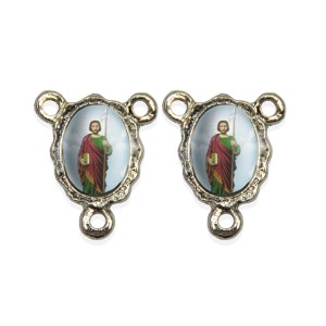 ET1672410P5 - Entremeio São Judas Tadeu Duplo Resinado c/ 5un. - 1,9x1,5cm
