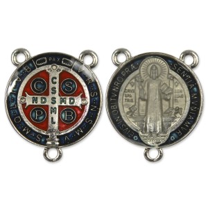 ET1631040 - Entremeio Medalha de São Bento Níquel Resinado- 5,2x4,3cm