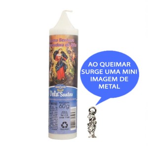 VE155102 - Vela N. Sra. Desatadora dos Nós c/ Santo de Bolso - 14x3cm