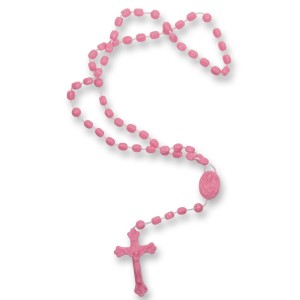 TE050020 - Terço Acrílico Rosa - 32cm