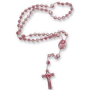 TE050203 - Terço Acrílico Vermelho Envelhecido - 32cm