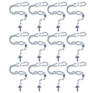 TE050201P12 - Terço Acrílico Azul Envelhecido c/ 12un. - 32cm