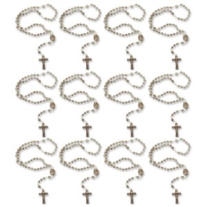 TE050204P12 - Terço Acrílico Marrom Envelhecido c/ 12un. - 32cm