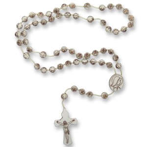 TE050304 - Terço Acrílico Marrom Envelhecido - 38cm