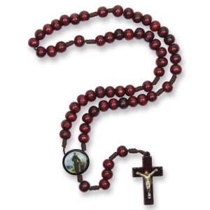 TE940426 - Terço São Francisco de Assis Madeira - 37cm