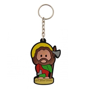 CH50422 - Chaveiro São Judas Tadeu Emborrachado - 12x4,5cm