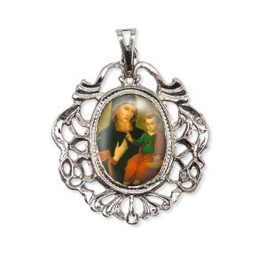 MD129008 - Medalha N. Sra. Consolata Camafeu Níquel - 5x4,2cm