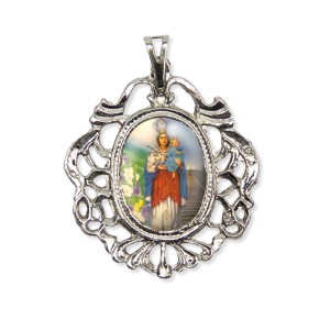 MD129018 - Medalha N. Sra. da Penha Camafeu Níquel - 5x4,2cm