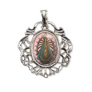 MD129026 - Medalha N. Sra. de Luján Camafeu Níquel - 5x4,2cm