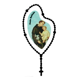 AD1501400 - Adesivo Terço Santo Antônio Preto - 12x6cm