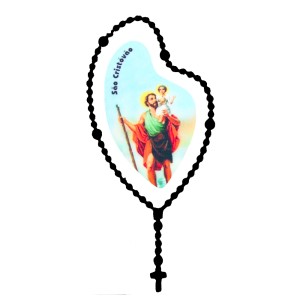 AD1501402 - Adesivo Terço São Cristóvão Preto - 12x6cm