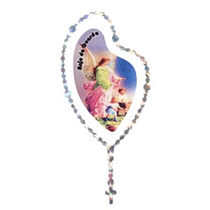 AD1501801- Adesivo Terço Anjo da Guarda Prata - 12x6cm