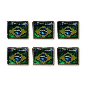 BO18002P6 - Botton Bandeira do Brasil c/ 6un. - 1,7x1,5cm