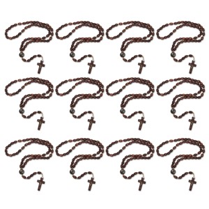 TE942400P12 - Terço São Jorge Madeira c/ 12un. - 45cm