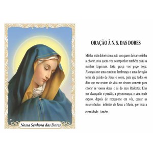 OG14035P100 - Oração N. Sra. Das Dores c/ 100un. - 9,5x6,5cm